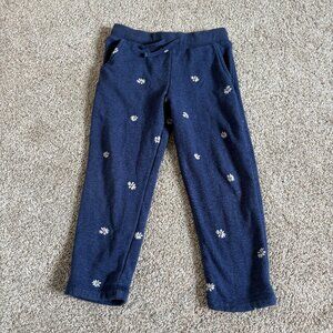 Gap Navy Blue floral sweatpants joggers Toddler Girls Size 4T